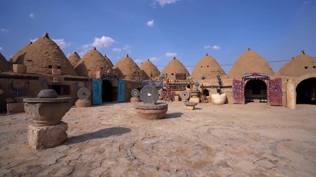 View of traditional Harran beehive houses in Turkey