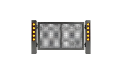 Industrial Gate with Warning Lights