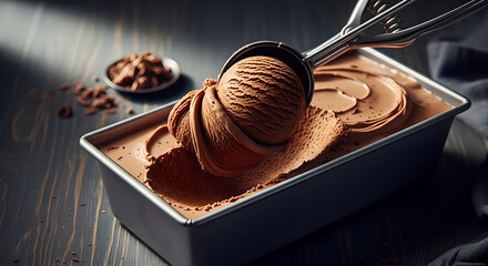 Chocolate Ice Cream Scoop Dessert Food