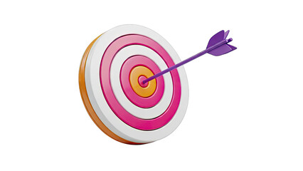 Arrow hitting the bullseye of a colorful target