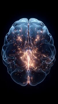 Exploring Brain Anatomy in Dark Mode - Stunning Visual Representation in 3D Perspective