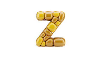 Letter Z made of golden stones