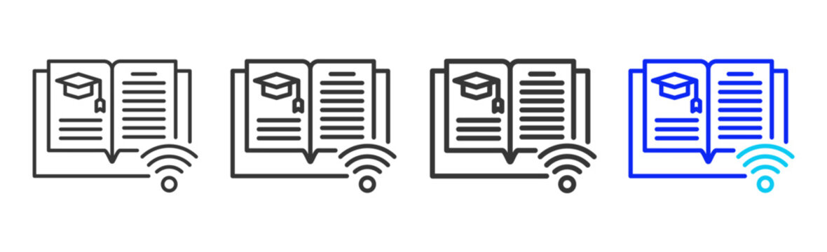 case file icon set collection creative outline style for business continuity with multiple thickness variations suitable for presentation design branding and documentation