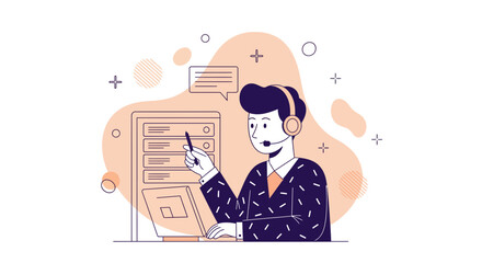 Customer service representative assisting clients with technical support and troubleshooting.