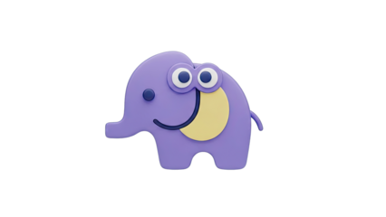 Cute Purple Elephant Cartoon