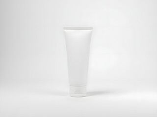 White cosmetic tube on clean background for skincare product advertising