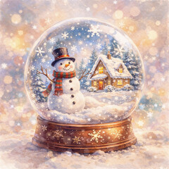 Snowman with a Christmas ball