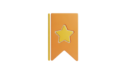 Orange bookmark with yellow star icon