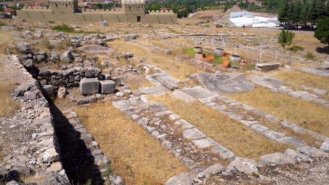 View of ruins in the ancient city of Hattusa