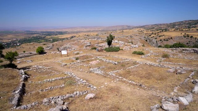 View of ruins in the ancient city of Hattusa