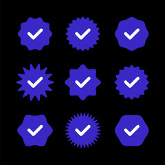 Checkmarks icon bages vector set