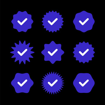 Checkmarks icon bages vector set
