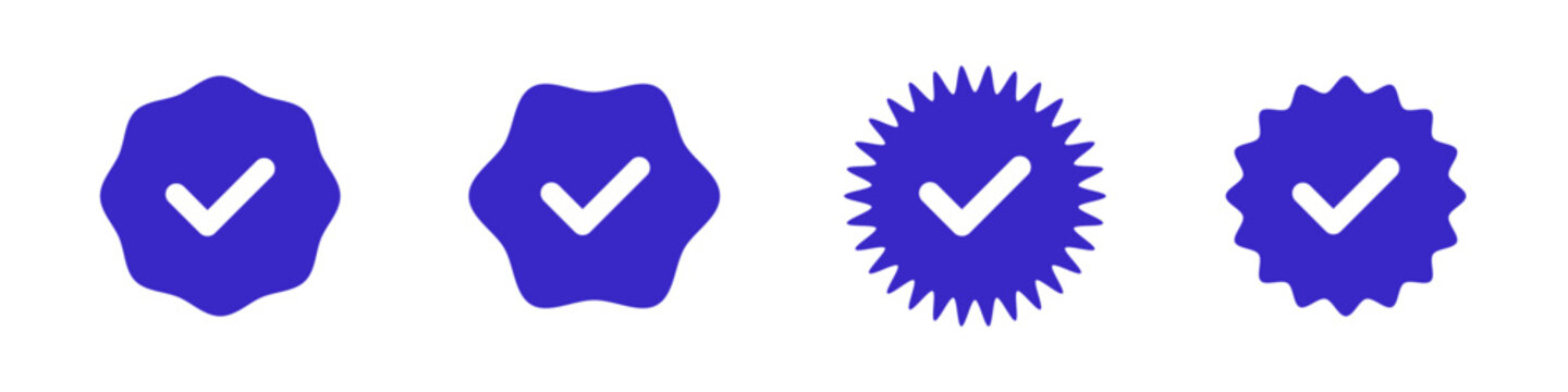 Check marks icon bages vector collection