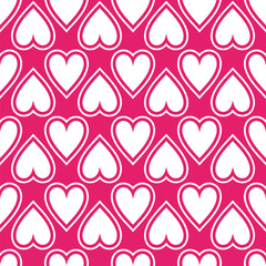 Big hearts vector seamless pattern