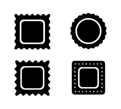 4 ravioli illustration icons, silhouette, transparent background