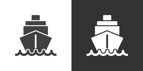 Sea Cargo Ship icon. Solid glyph series icon