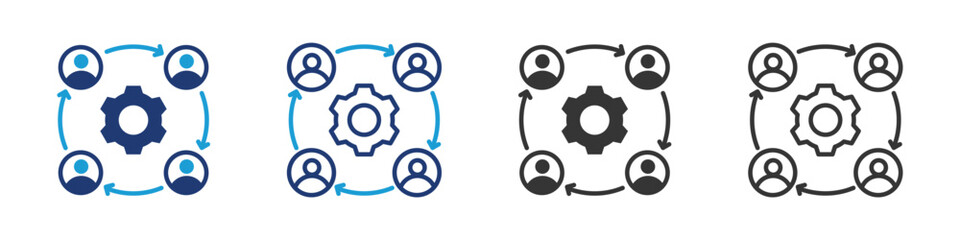 Team icon set collection multi-style.