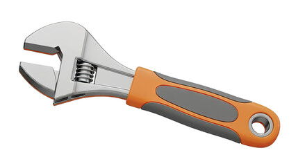 Obraz premium Adjustable wrench with orange and grey handle