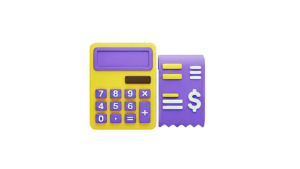 Calculator and Receipt 3D Icon