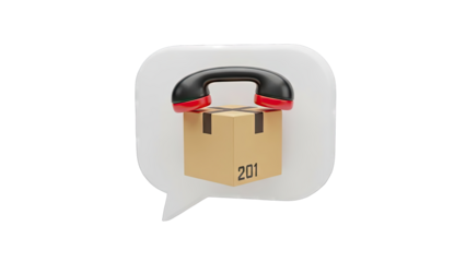 Delivery Service Icon with Phone and Package