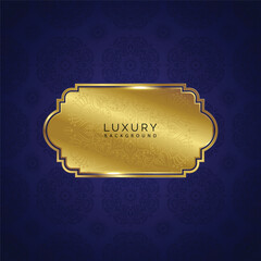 Vintage luxury mandala frame design, blue vintage background