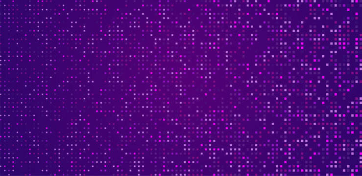 Abstract tech pixel purple background. Vector illustration