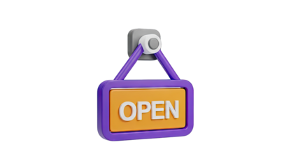 3D Rendered Open Sign