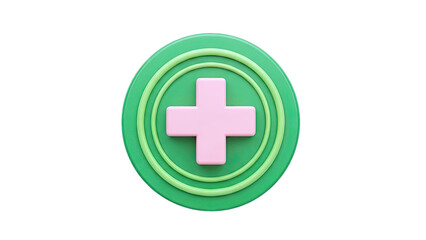 Fototapeta premium 3D Rendered Medical Cross Icon with Concentric Circles