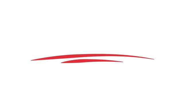 red underline animation, pen scribble, transparent background, 4k video