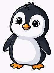 Obraz premium A cute cartoon penguin character enjoys a cold ice cream treat in a funny winter wildlife illustration featuring vector art isolated on a snowy arctic background