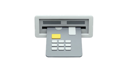 ATM Machine with Credit Card and Keypad