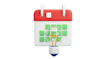 Calendar with Lightbulb Icon