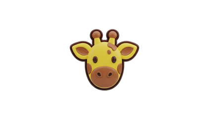 Cute Cartoon Giraffe Face Emoji