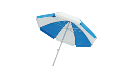 Blue and White Beach Umbrella
