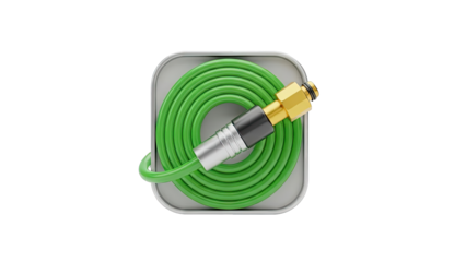Green Garden Hose with Brass Connector