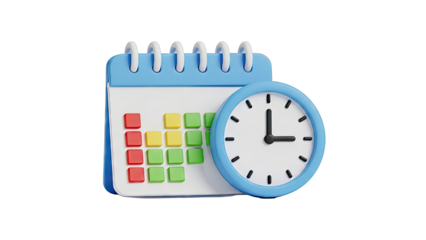 3D Calendar and Clock Icon
