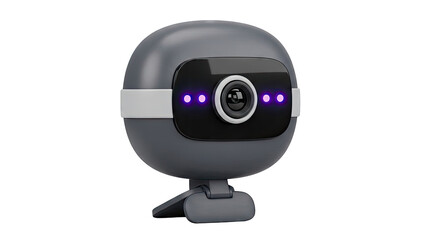 Modern Gray Webcam with Purple LED Lights