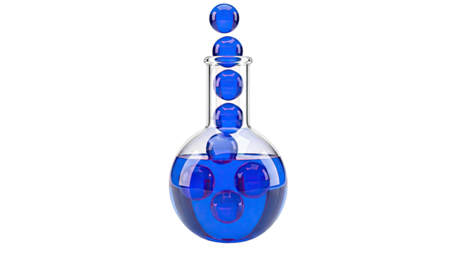 Blue Spheres in a Flask - Powered by Adobe