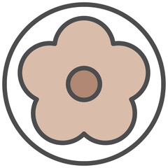 flowers icon line color