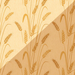 Golden Wheat Stalks Seamless Pattern for Agriculture and Bakery