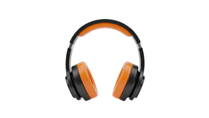 Black and Orange Over-Ear Headphones