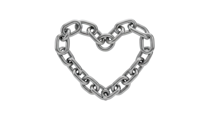Heart-shaped chain on a white background