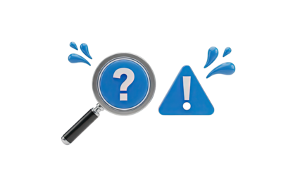Magnifying Glass with Question Mark and Exclamation Point