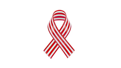 Red and White Striped Awareness Ribbon