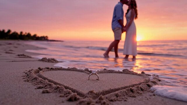 Romantic Beach Sunset Proposal - A Couples Dream Engagement.