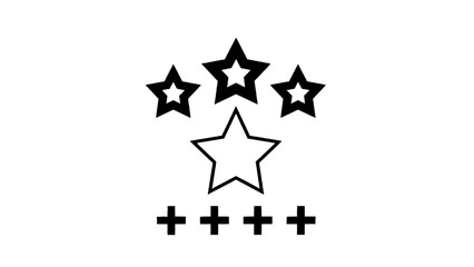 Vector illustration of customer experience rating stars and quality indicators on transparent background