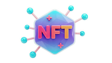 3D NFT Logo with Connecting Spheres