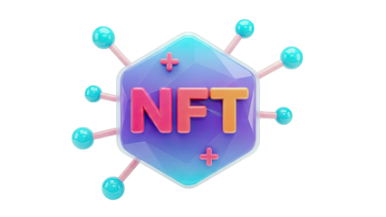3D NFT Logo with Connecting Spheres