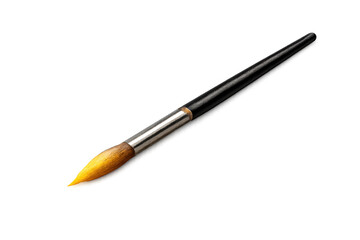 Naklejka premium Paintbrush with yellow bristles for art and creativity, an essential artist tool for painting and crafting on transparent background