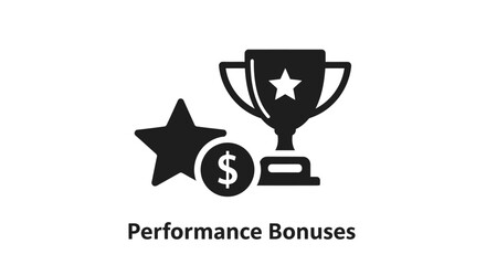 Trophy Icon with Star and Dollar Sign.